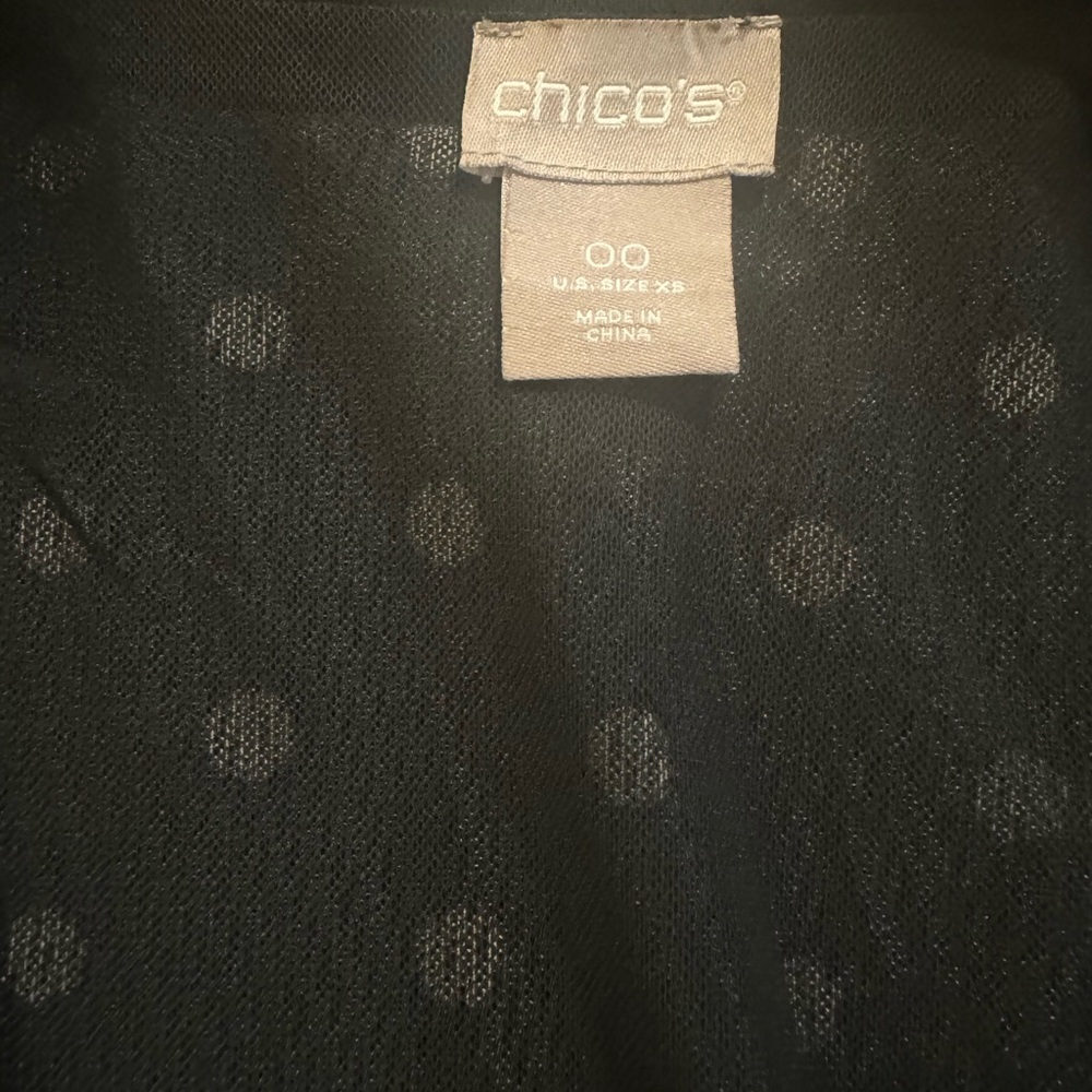Chico’s polka dot mesh  cardigan - Picture 3 of 3